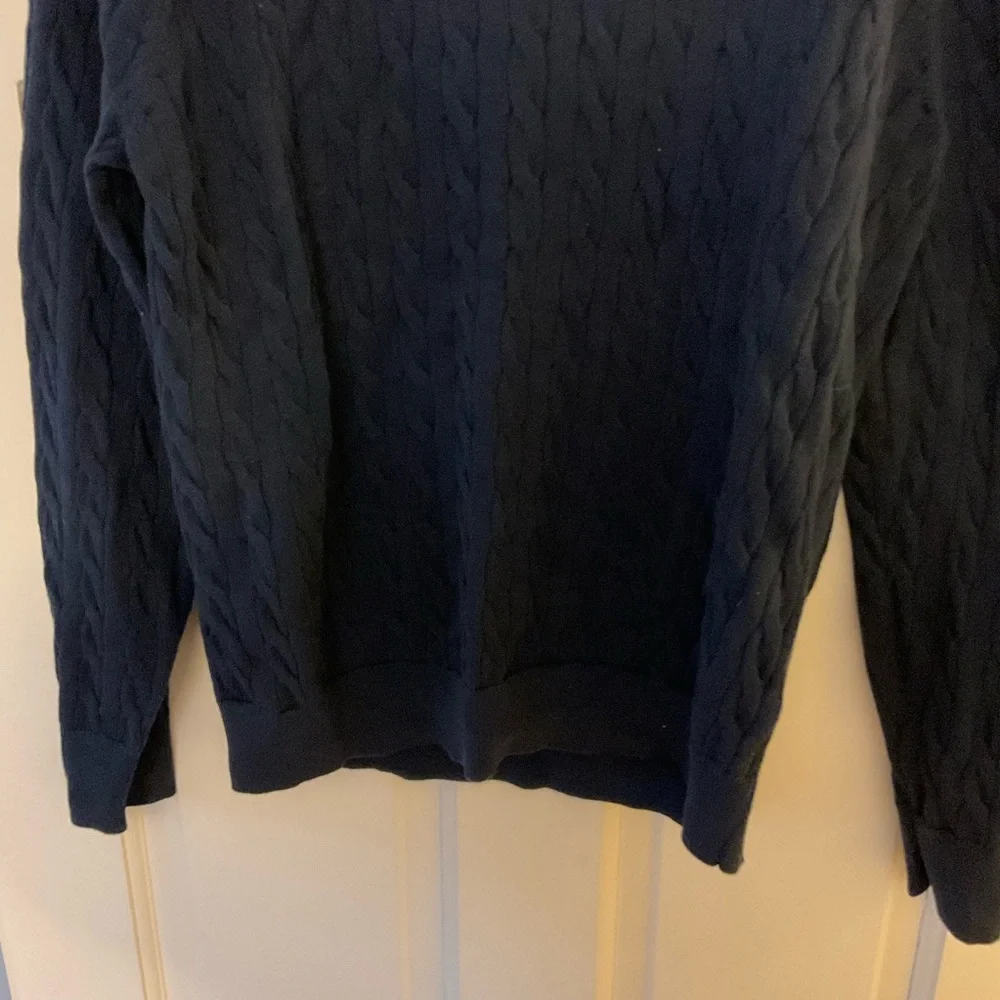 NEW J.Crew Cotton cable crewneck sweater Navy Blue Men’s Size M NWOT Preppy